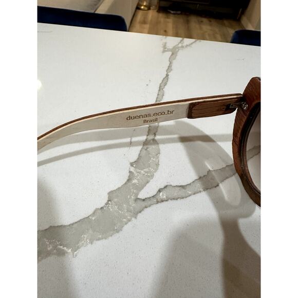 Handmade Brazil Wooden Sunglasses – Cat Eye Colorblock Frames, Retro Eco Style - Picture 4 of 4